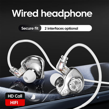 Original 15D Super Bass In Ear Headphone With Mic 3.5mm AUX/Type-C Digital Chip Headset For iPhone 17 Huawei Xiaomi Android