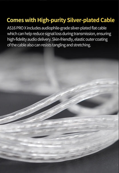 KZ AS16 PRO X in Ear Earphone 8 Balanced Armature Headset Three-Channel Acoustic Duct Structure HiFi Headphones ZSX ZAR ZS10PROX