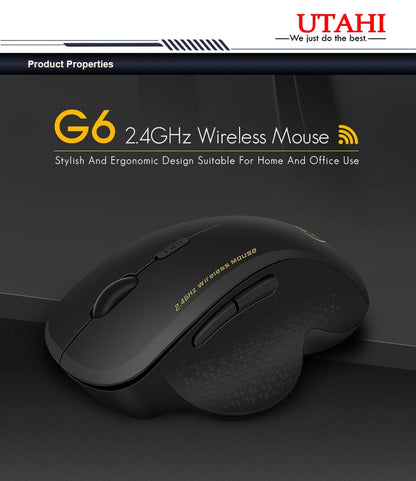 UTHAI G6 Laptop Accessories Ergonomic Design 2.4G Wireless Mouse Business Office Gift Smart 6-Button Gaming Mouse