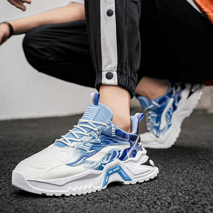 Men Sports Shoes Fashion Lace Up Versatile Non Slip Thick Soled Teenagers Daily Wear Comfortable Casual Running Shoes for Men