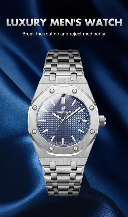 Montre à quartz carrée de luxe PAAZOMU pour homme, étanche, avec date luminescente, montre pour homme en acier inoxydable, montres d'affaires pour homme