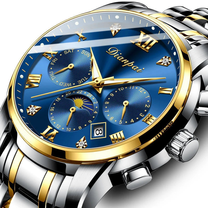 Orologio meccanico automatico da uomo Dianpai – Modello di lusso, impermeabile, multifunzione, dotato di display luminescente, dal design alla moda.