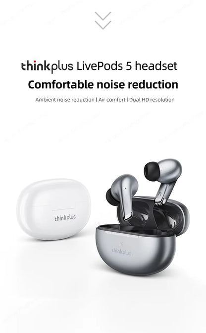 Lenovo LP5 Wireless Bluetooth Earbuds Stereo HiFi Music Earphones Headphones Sports Waterproof TWS Headset With Mic Earbuds New