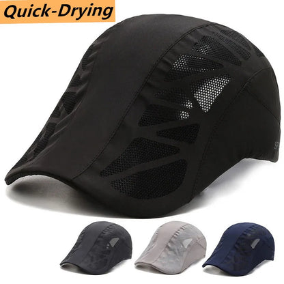 Boné de basebol unissexo com letras impressas, de secagem rápida; chapéus de sol; bonés de malha respirável para atividades ao ar livre no verão; boinas; viseiras; chapéus de golfe