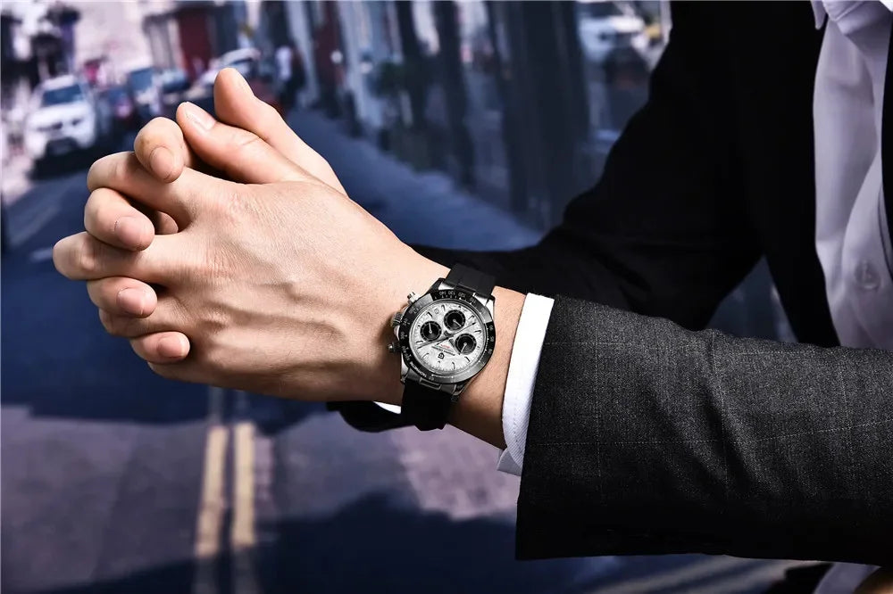 Originale neue PAGANI DESIGN PD-1664 Luxus-Herrenuhr mit japanischem VK63-Quarzwerk, Saphirglas, wasserdichtem Chronographen, Gold
