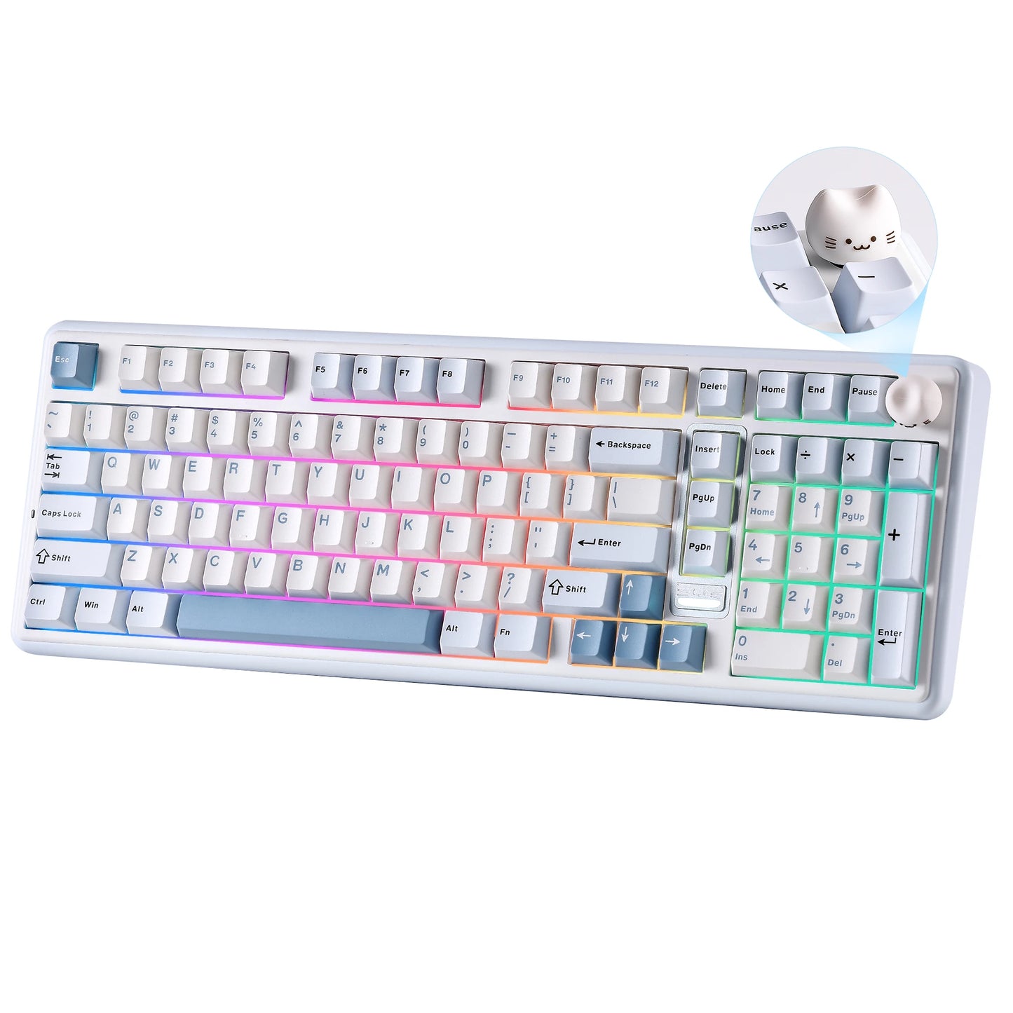 YUNZII B98 PRO QMK/VIA Wireless Mechanical Keyboard, 96% Layout Custom Gaming Keyboard, Hot-Swap Gasket RGB Keyboard for Win/Mac