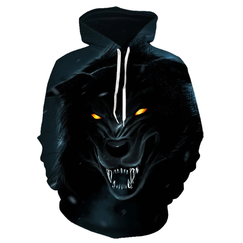 Mikiny s kapucí Animal Wolf s 3D potiskem pro muže i ženy, módní ležérní oversized pulovr, hip hop Harajuku streetwear hoodies
