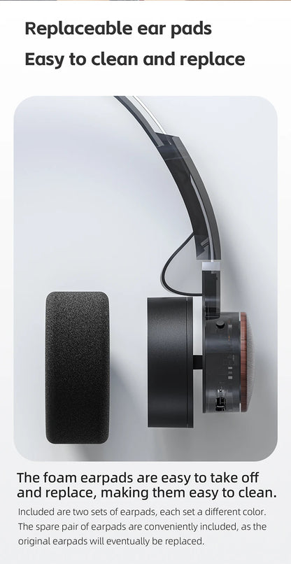 FIIO EH11 On-Ear Bluetooth Headphones, Powerful Bass & LDAC Hi-Res Audio, Lightweight Retro Design, 30H Battery, Dual Device & A