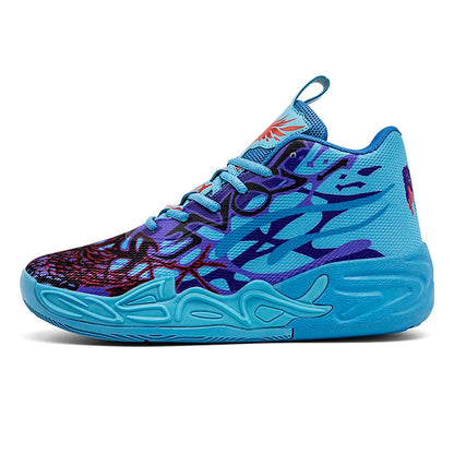Basketball Shoes for Men Soft Lightweight Training Field Anti-Slip Shock-Absorbing Breathable Comfortable High-Top Sneakers for Men