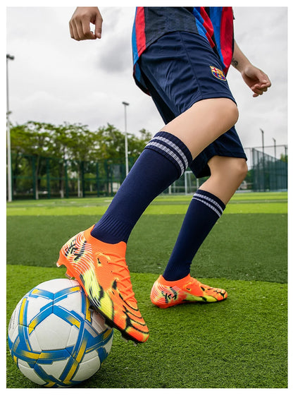 Chaussures de football à crampons longs pour adultes, résistantes à l'usure, respirantes, crampons de football pour hommes, chaussures de sport professionnelles pour entraînement et matchs