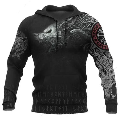 2023 neuer Herbst-Hoodie für Herren mit Wolf-Print, 3D-Sweatshirt, urban, trendig, vielseitig kombinierbar, Oversized-Oberteil, Kapuzenpullover, Herrenbekleidung