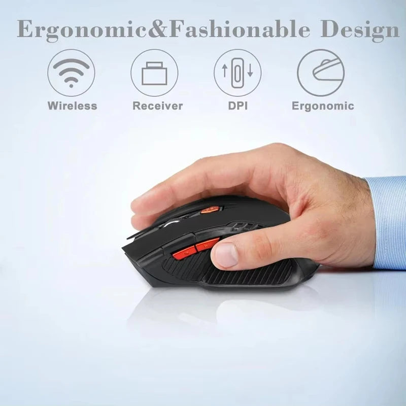 Lenovo 2.4G Wireless Mouse 1600DPI Optical Mouse Gamer for Computer Wireless Mice with USB Receiver for PC Laptop Accessories