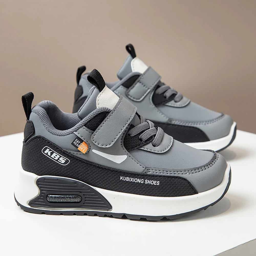 PU Leather Sport Shoes For Children Trend Fashion Kid's Sneakers Soft-soled Outdoor Boy's Girl's Running Shoes