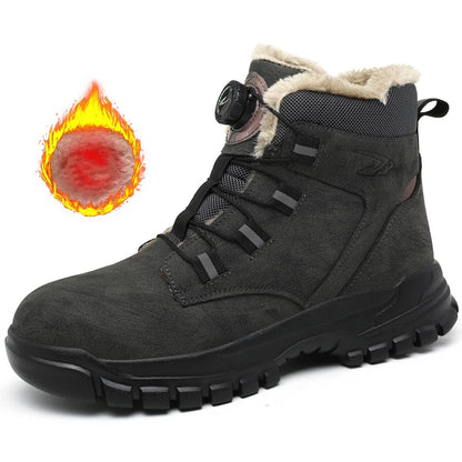 Bottes de sécurité imperméables pour hommes, chaussures de travail Parker en acier, bouton rotatif, chaussures de protection, taille 47, 48, hiver