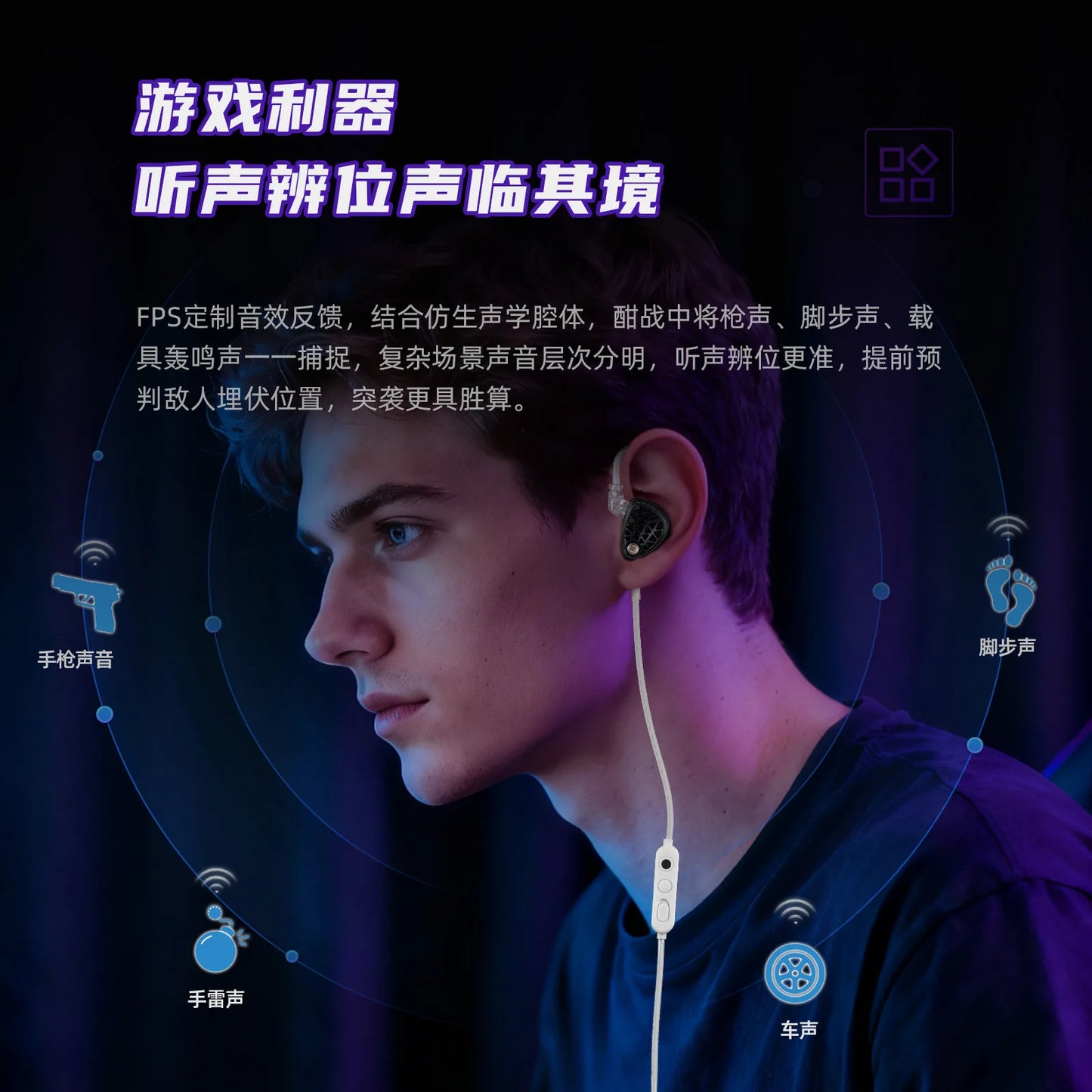 KZ Phantom HIFI In-Ear Gaming Earphone 4-Speed Custom Tuning Switch DSP Game Sound Card For PC Wired Headphones Gifts