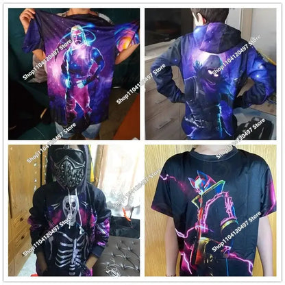 Sudadera con capucha Fortnite Anime para niños, streetwear hip-hop para hombre, ropa deportiva casual de corte holgado, moda outdoor