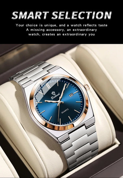 Montre pour homme UTHAI, marque de luxe abordable, en acier inoxydable, avec calendrier, étanche, pour homme, affaires et loisirs, montre à quartz tendance