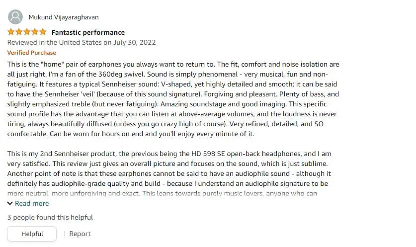 Sennheiser IE 300 Wired In-Ear Earphones HiFi TrueResponse Dynamic Driver Detachable Cable Noise Isolating Studio Monitoring