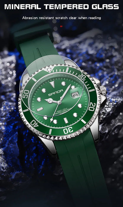 SANDA 7018 Montre à quartz pour homme très vendue Montres de sport pour homme Montre de luxe étanche en silicone Montre à quartz pour homme Relogio Masculino