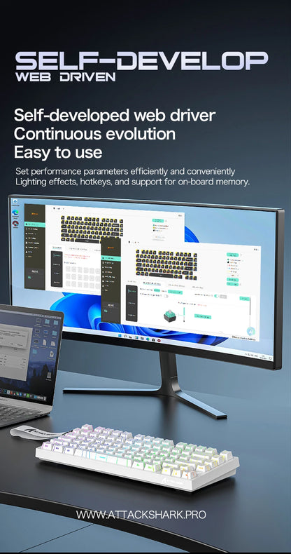 Attack Shark R82HE Wired RGB Magnetic Switch Keyboard, 256K Scan Sampling Rate, Accuracy 8K Return Rate