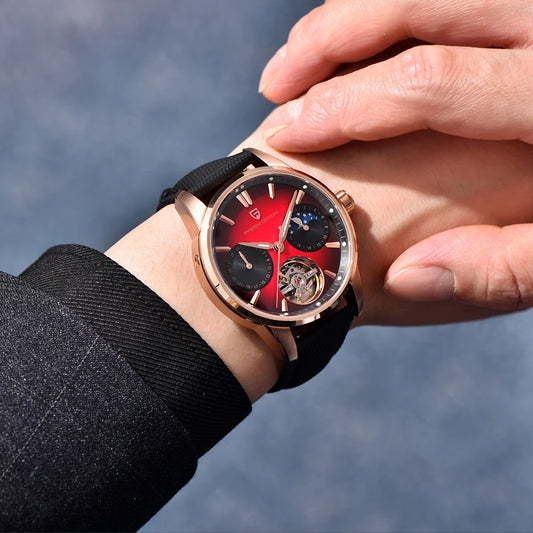 Orologio da uomo Pagani Design, nuovo modello, orologio meccanico automatico di lusso, 41 mm, in acciaio inossidabile, impermeabile fino a 10 bar, stile «pilota»