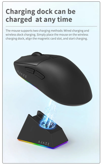 AJAZZ AJ139Pro/AJ139V2MC Wireless Mouse PMW3395/PAW3311 Chipset 12000-26000Dpi Professional Gaming Mouse
