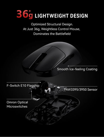 ATK VXE MAD R MAJOR Gaming Mouse 8K PAW3395/3950 Sensor Dual-Mode Wireless Mouse Nonporous Lightweight Ergonomic Mice