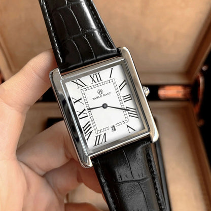 UTHAI Montre homme de luxe légère pour le travail, marque de luxe, carrée, classique, avec calendrier, étanche, bracelet, montre-bracelet à quartz pour homme, cadeau