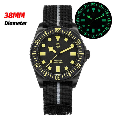 Watchdives EXD 40Mm Titanium Dive Watch Man VH31 Sweep Quartz Watches 200 Waterproof Ar Sapphire BGW9 Luminous 316L Wristwatch
