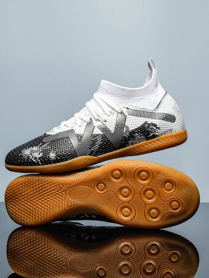Professional Men's Indoor Flat-Bottomed Football Shoes Adult Durable Comfortable Training Shoes Teenagers Non-Slip Soccer Shoes