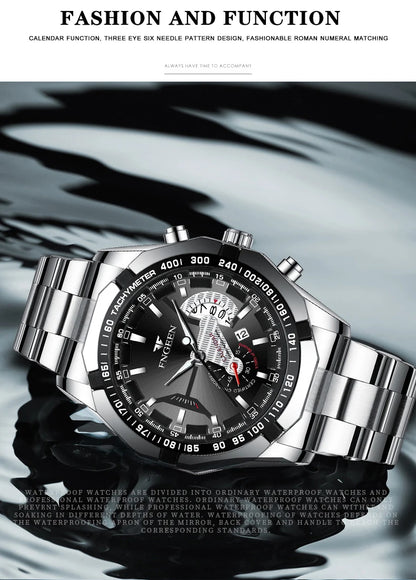 Montres-bracelets à quartz BINBOND Original pour homme : montres de luxe luminescentes, étanches, à date automatique, en acier inoxydable. Livraison gratuite.