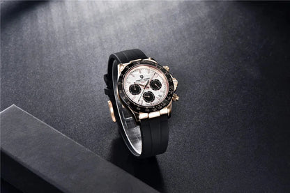 Originale neue PAGANI DESIGN PD-1664 Luxus-Herrenuhr mit japanischem VK63-Quarzwerk, Saphirglas, wasserdichtem Chronographen, Gold