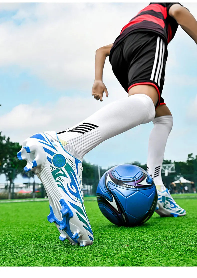 Original-Fußballschuhe, Herren-Trainingsschuhe, Outdoor-Schuhe, rutschfeste Kinder-Fußballschuhe, Schuhe mit langen Stollen, Herren-Futsal-Schuhe, Größe 32–45