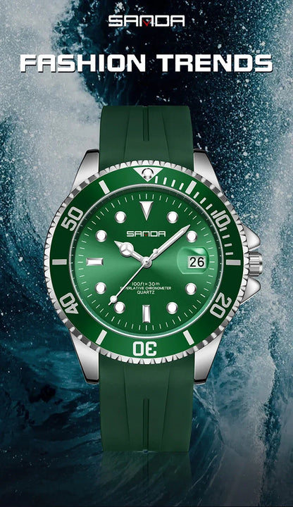 SANDA 7018 Montre à quartz pour homme très vendue Montres de sport pour homme Montre de luxe étanche en silicone Montre à quartz pour homme Relogio Masculino