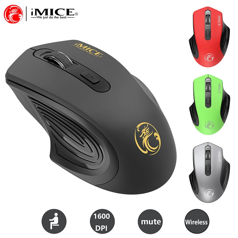 Silent 2.4G USB Wireless Mouse Battery Style Optical Tracking Computer Mice Receiver Soundless Mice For Office Laptop Ipad Mac