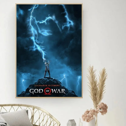 Póster del juego «God of War» - Póster de cine vintage para hacer tú mismo - Cuadro decorativo - Pegatinas para el estudio - Cuadro de pared de tamaño pequeño