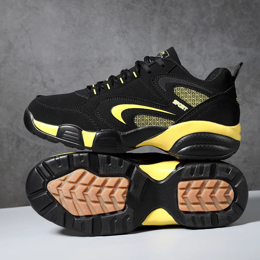 Trendige Colour-Block-Sneaker für Herren in Übergröße, bequeme, rutschfeste, geschnürte und robuste Freizeitschuhe für Outdoor-Aktivitäten von Herren