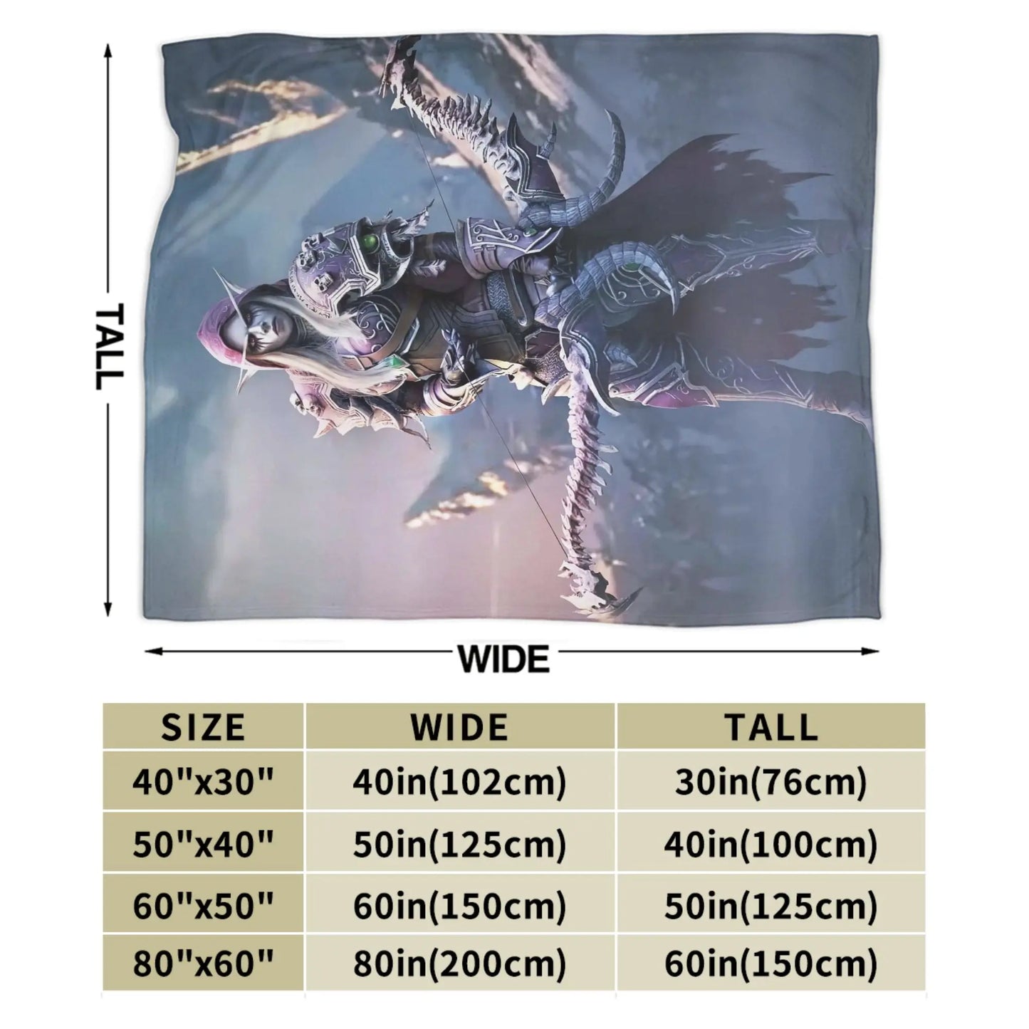 Warm BlanketStudents Travel World of Warcraft  Sylvanas Windrunner Throw Blanket  Flannel Bedspread For Home Decor Bed Cover