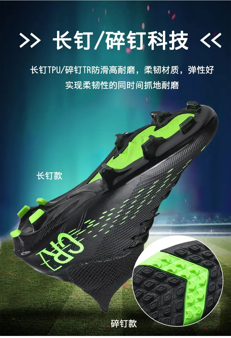 TF Long Stud Training Football Cleats Wear Resistant Breathable Firm Ground Outdoor Match Training Sports Footwear