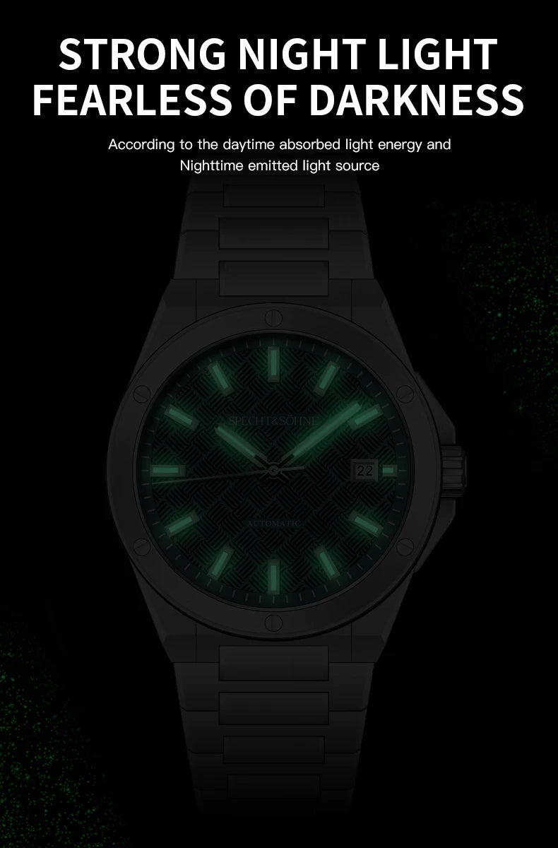 Specht&Sohne 2025 Neue 38MM Herrenuhr, Automatikuhr, Japan Miyota 8215 Uhrwerk, Stahl, Saphirglas, wasserdichte Reloj Homb