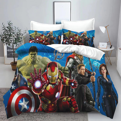 The Avengers helden-dekbedovertrek met kussensloop, beddengoedset voor volwassenen, jongens en meisjes, slaapkamerdecoratie voor kinderen, eenpersoons, tweepersoons, groot formaat