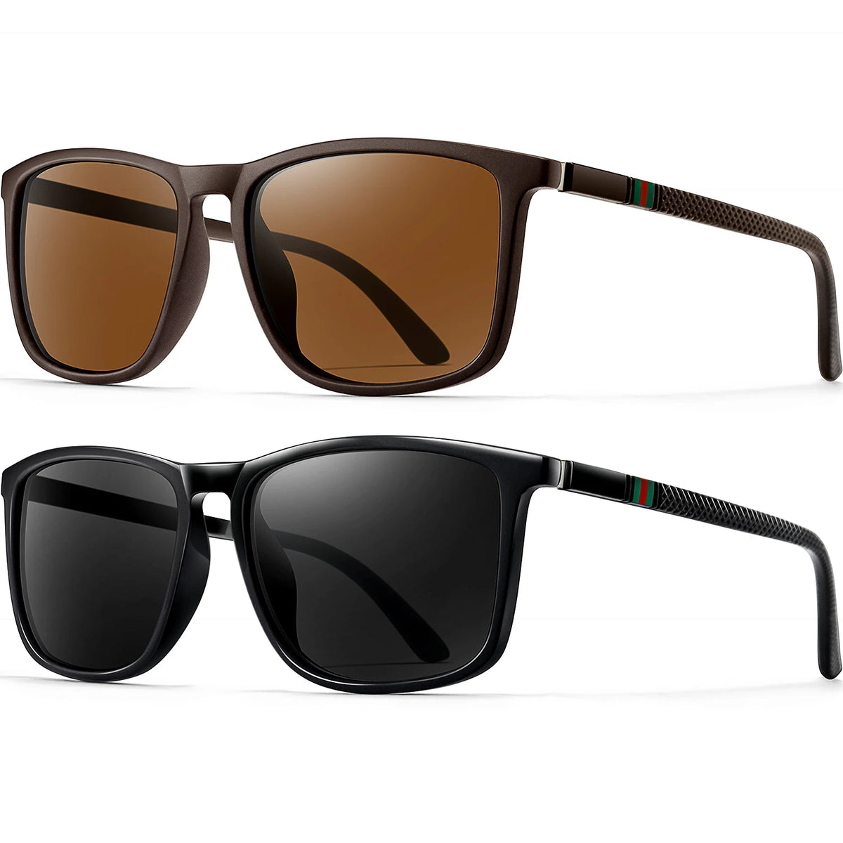 Classic Square Polarized Sunglasses Unisex UV400 Lightweight Shades for Driving Fishing Outdoor Travel