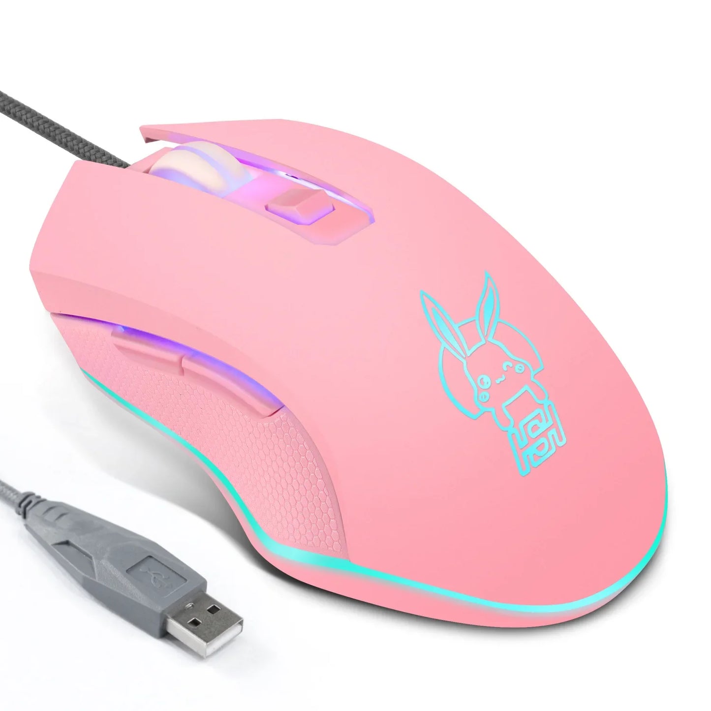 USB-C Wired Gaming Mouse with RGB Backlight, 2400 DPI Silent Computer Mouse for Type-C Laptop, Ergonomic USB-C Gaming Mouse for PC & Notebook