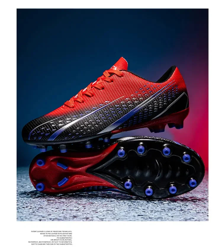 High Top Waterproof Football Boots Men Anti Slip Durable Spikes Design Breathable Lining Outdoor Grass Court Professional Soccer