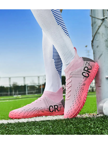 Chaussures de football professionnelles pour hommes, originales, respirantes, confortables, résistantes, pour terrain en herbe.