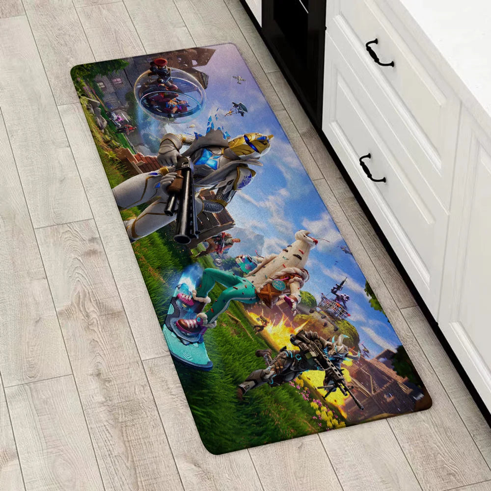 Capacho de Entrada Fortnites, Jogo Popular, Tapete Antiderrapante para Cozinha, Sala de Estar, Varanda e Casa de Banho, Tapete de Chão