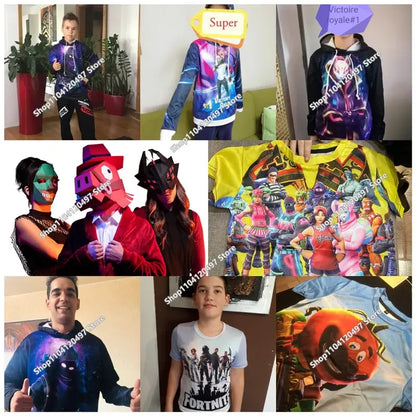 Sudadera con capucha Fortnite Anime para niños, streetwear hip-hop para hombre, ropa deportiva casual de corte holgado, moda outdoor