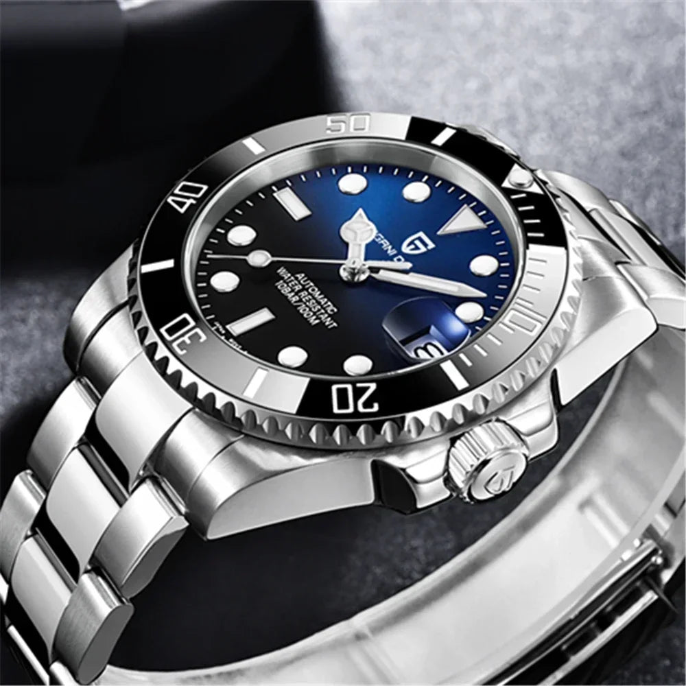 PAGANI DESIGN Men Automatic Mechanical Watch PD1661 8215 Dive Stainless Steel Waterproof Clock Sapphire Reloj Hombre