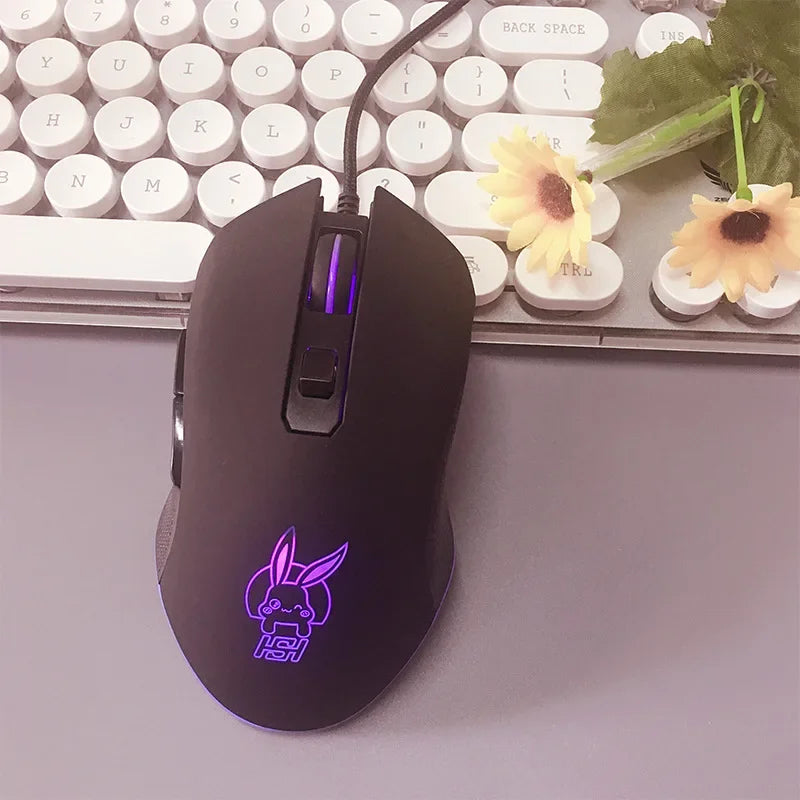 USB-C Wired Gaming Mouse with RGB Backlight, 2400 DPI Silent Computer Mouse for Type-C Laptop, Ergonomic USB-C Gaming Mouse for PC & Notebook