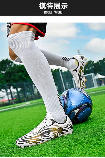 Original-Fußballschuhe, Herren-Trainingsschuhe, Outdoor-Schuhe, rutschfeste Kinder-Fußballschuhe, Schuhe mit langen Stollen, Herren-Futsal-Schuhe, Größe 32–45